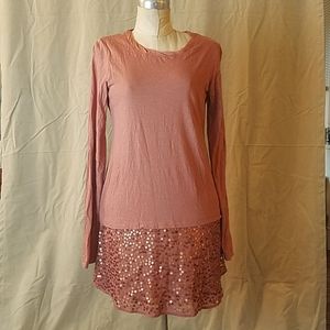 Logo XXS tunic length top with sequins